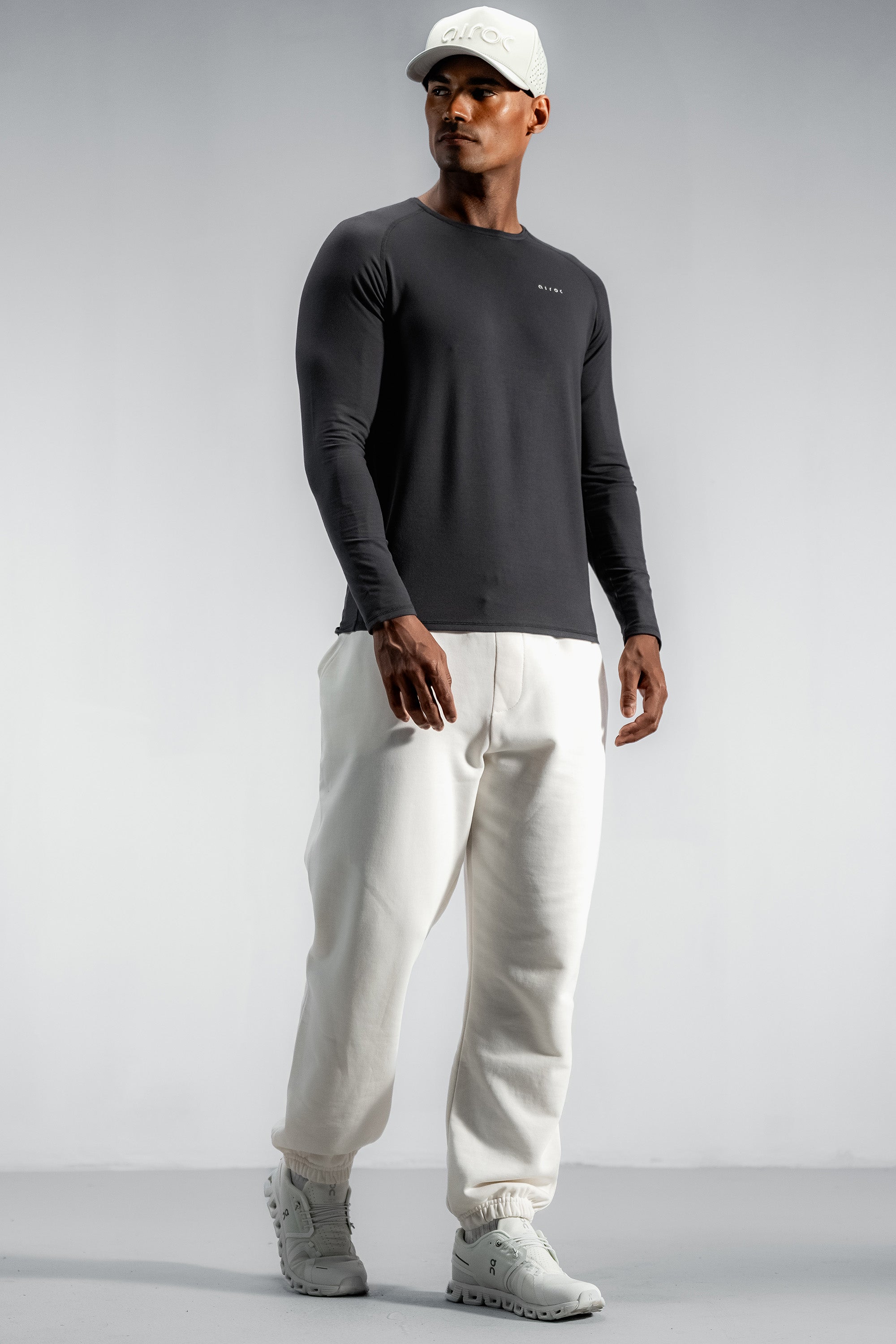 Long Sleeve Cool Weather Bamboo Training Top | Nearly Black