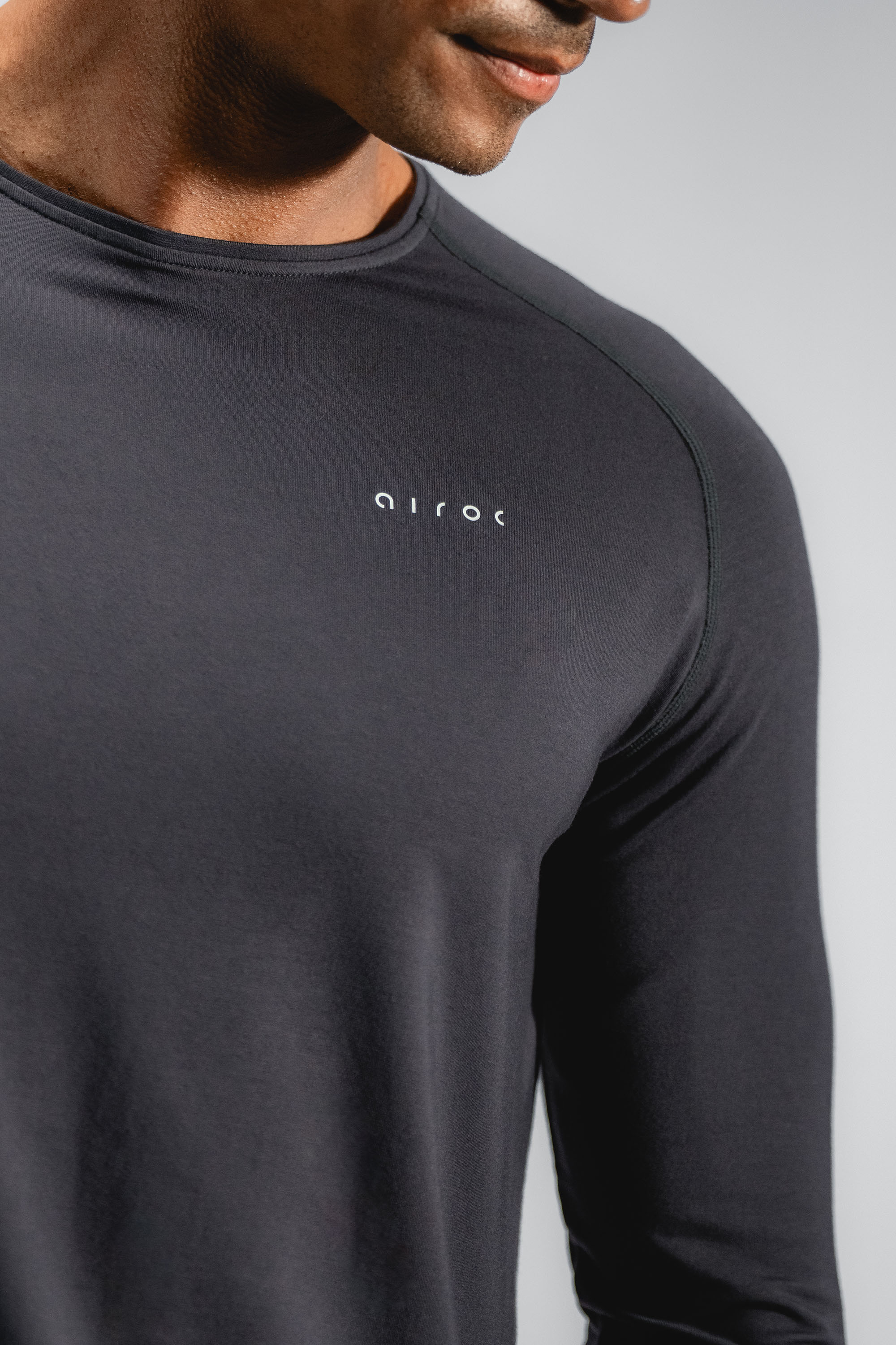 Long Sleeve Cool Weather Bamboo Training Top | Nearly Black