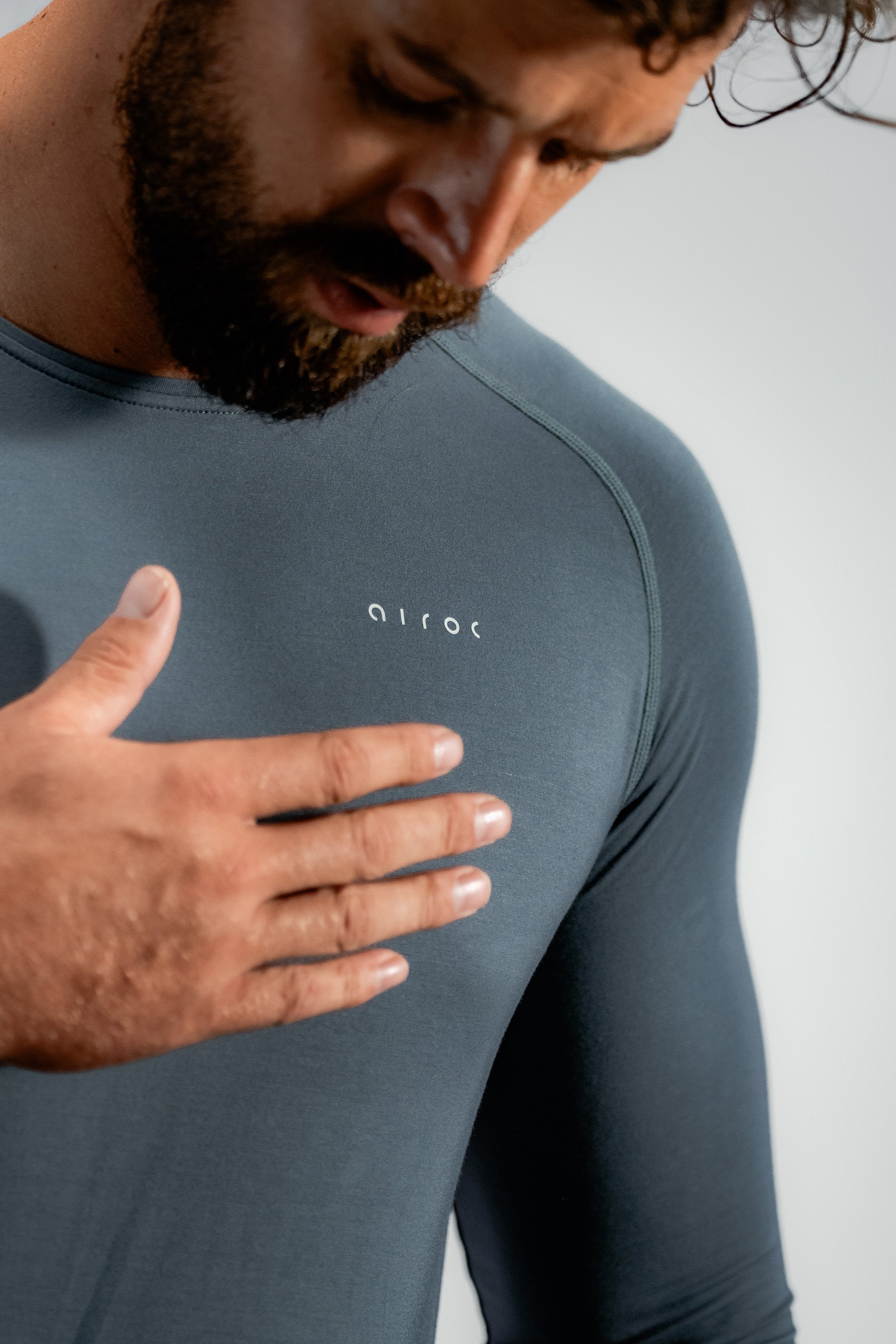 Long Sleeve Cool Weather Bamboo Training Top | Stormcloud Blue