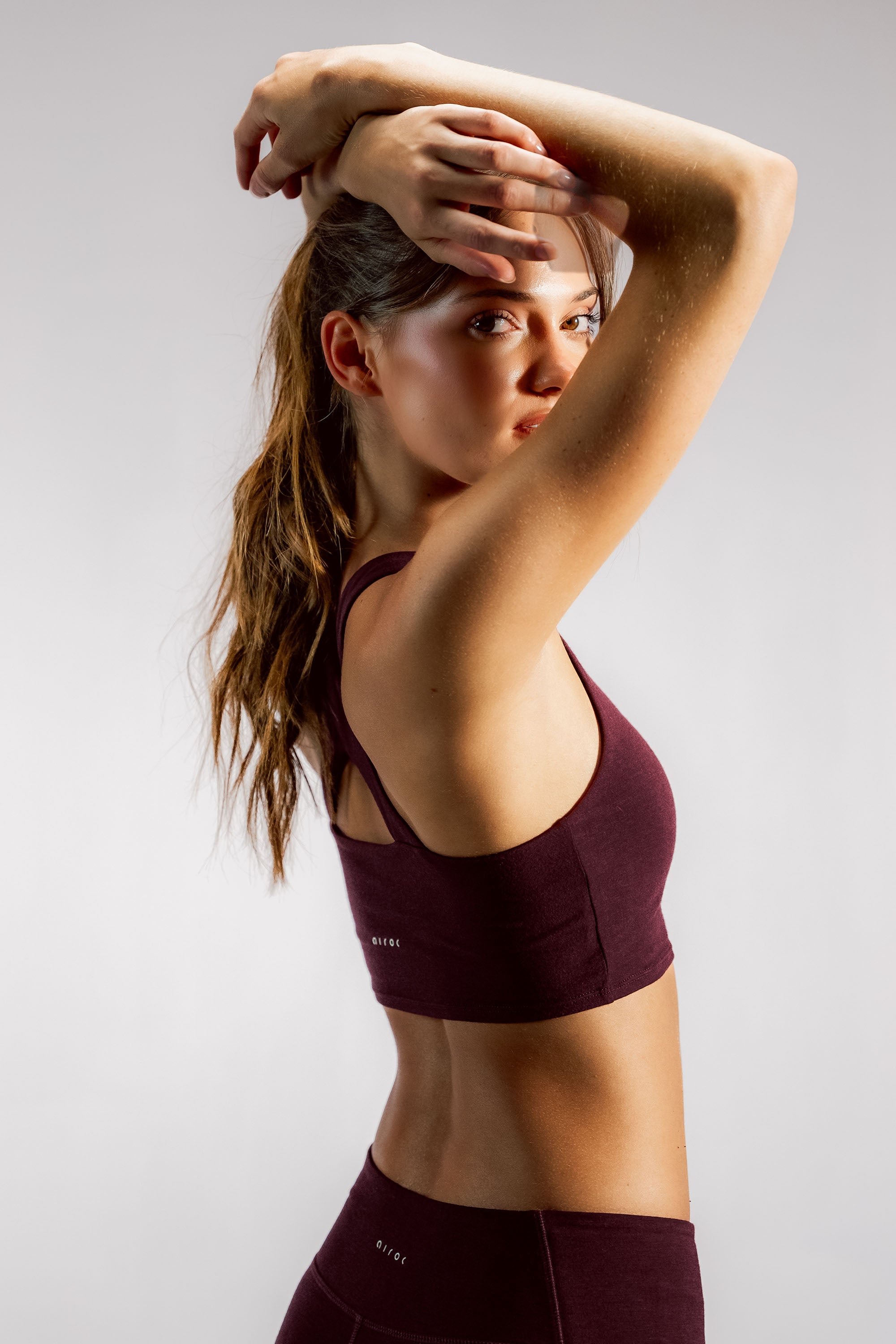 The Crossover Bamboo Crop Top | Dark Cherry