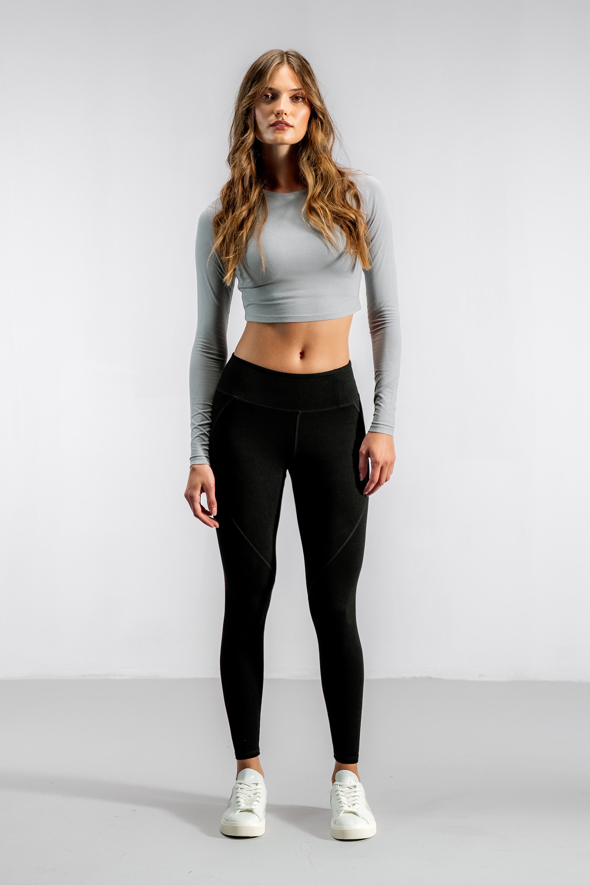 Cropped Bamboo Long Sleeve | Orchid Grey