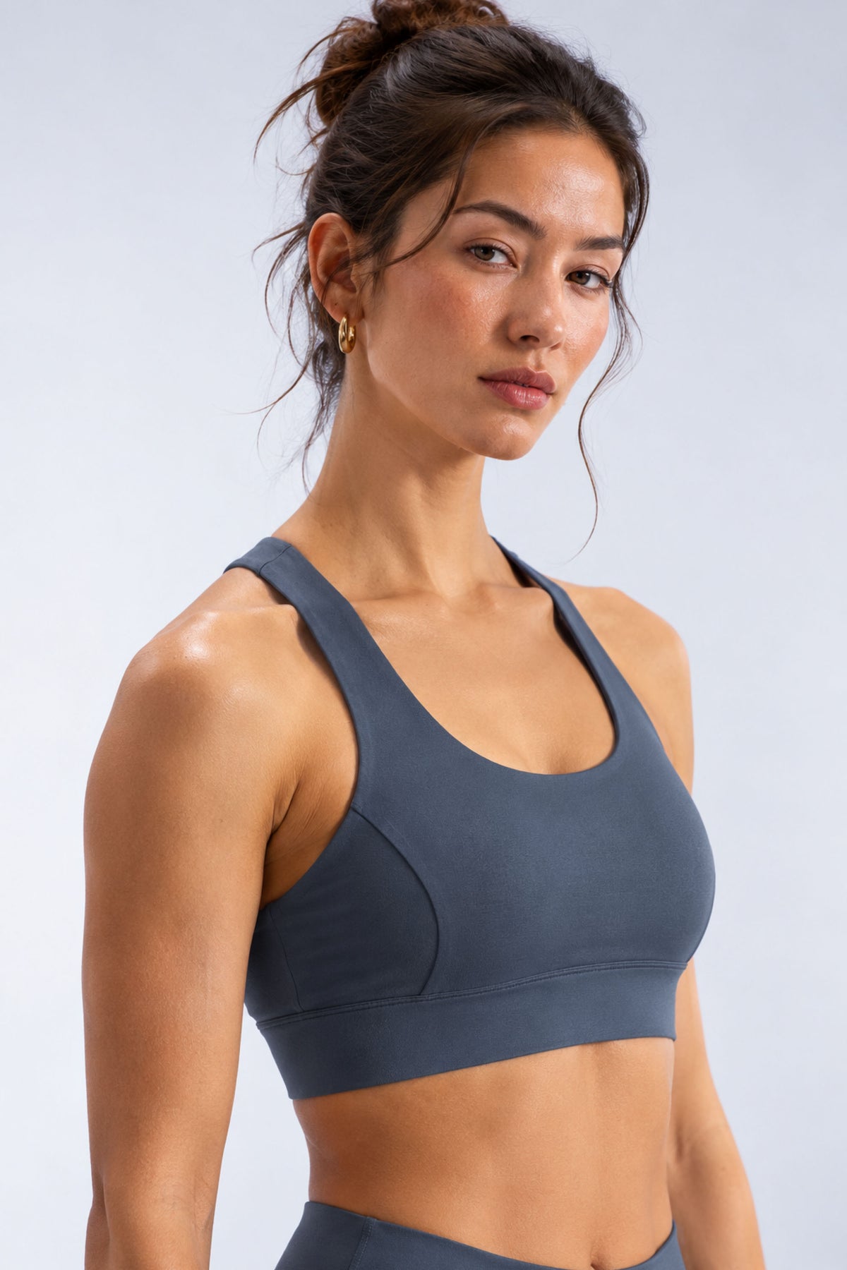 The Contourbamboo™ Crop Top | Smokey Blue