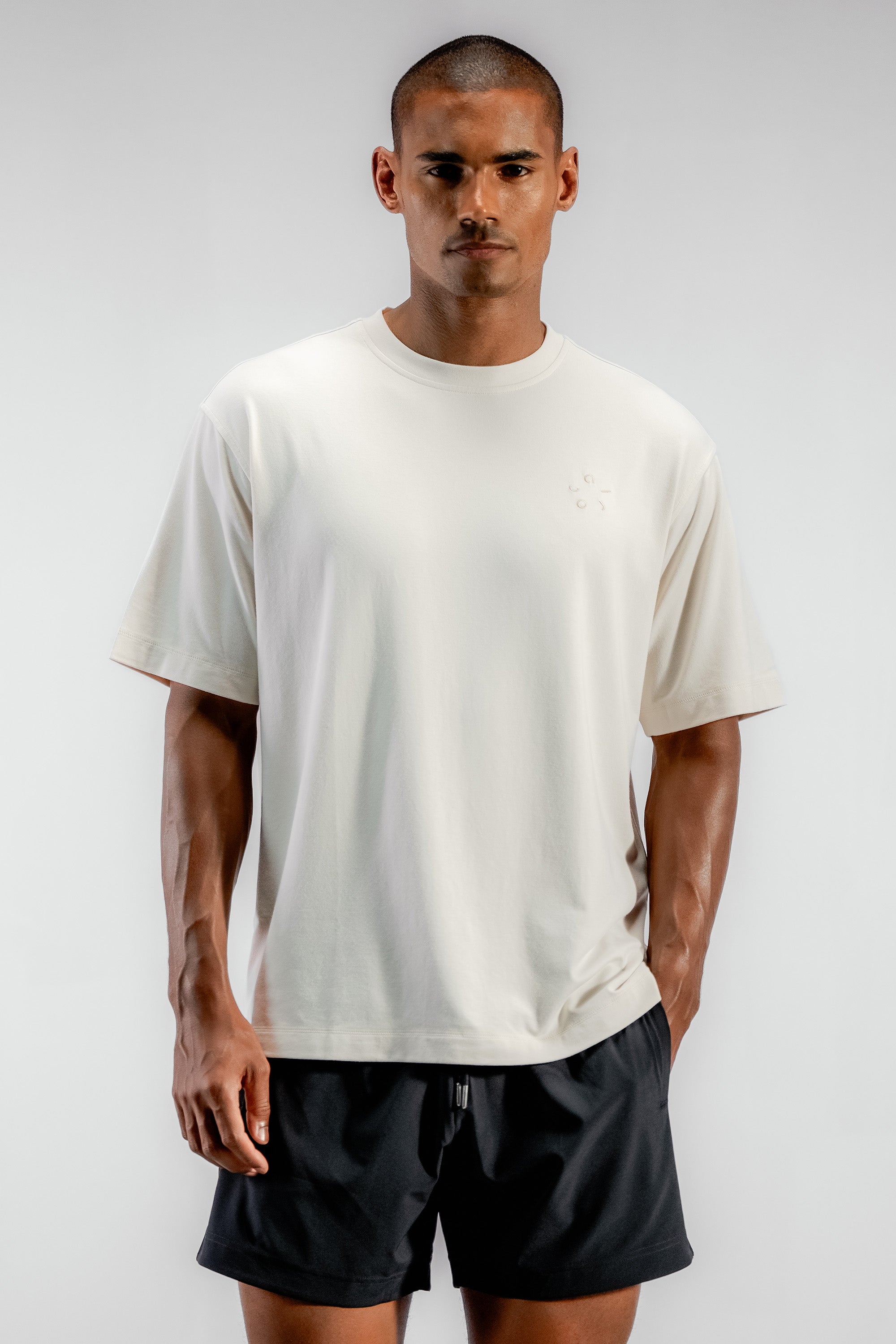 The Oversized Bamboo Training Tee | Almond White