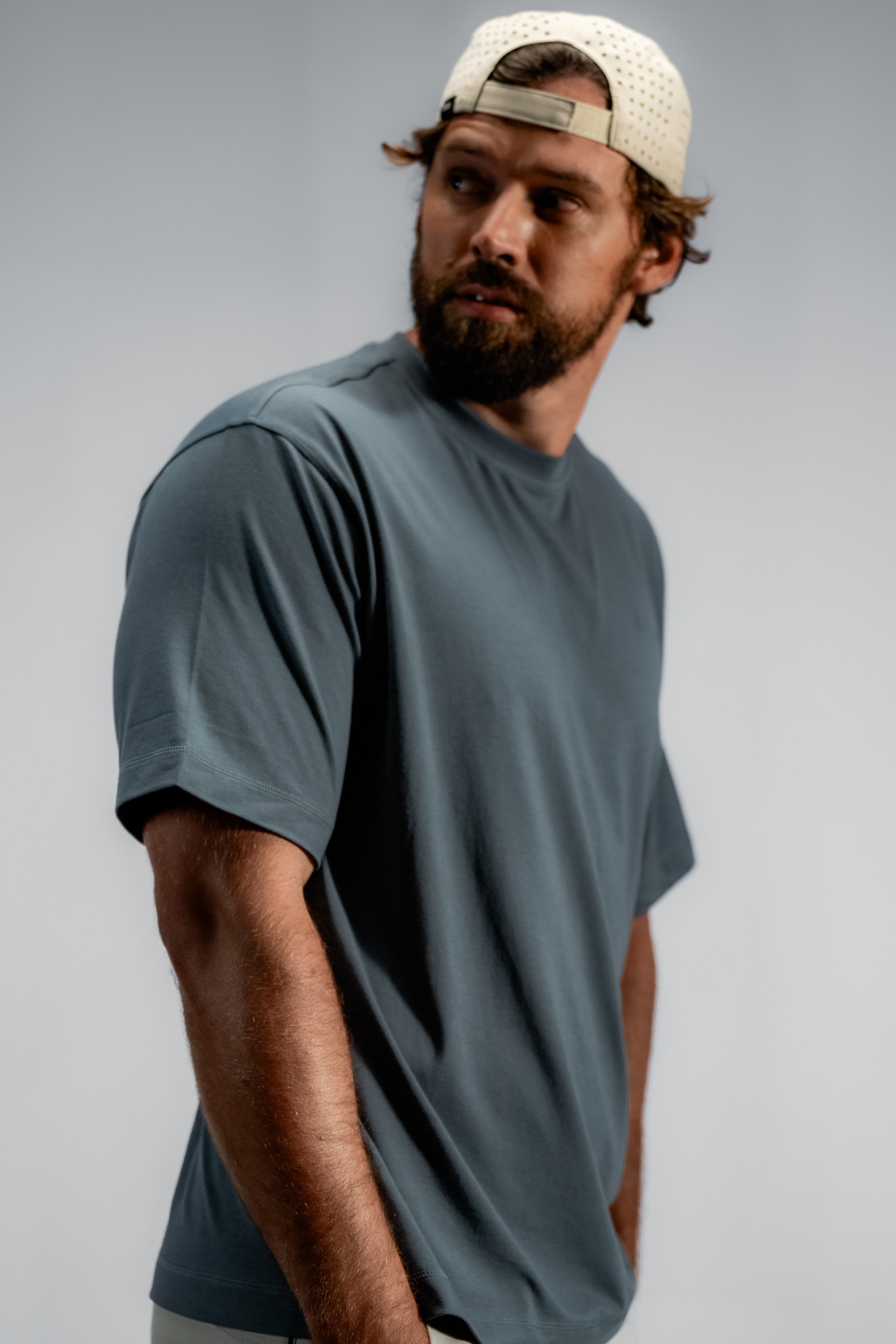 The Oversized Bamboo Training Tee | Stormcloud Blue