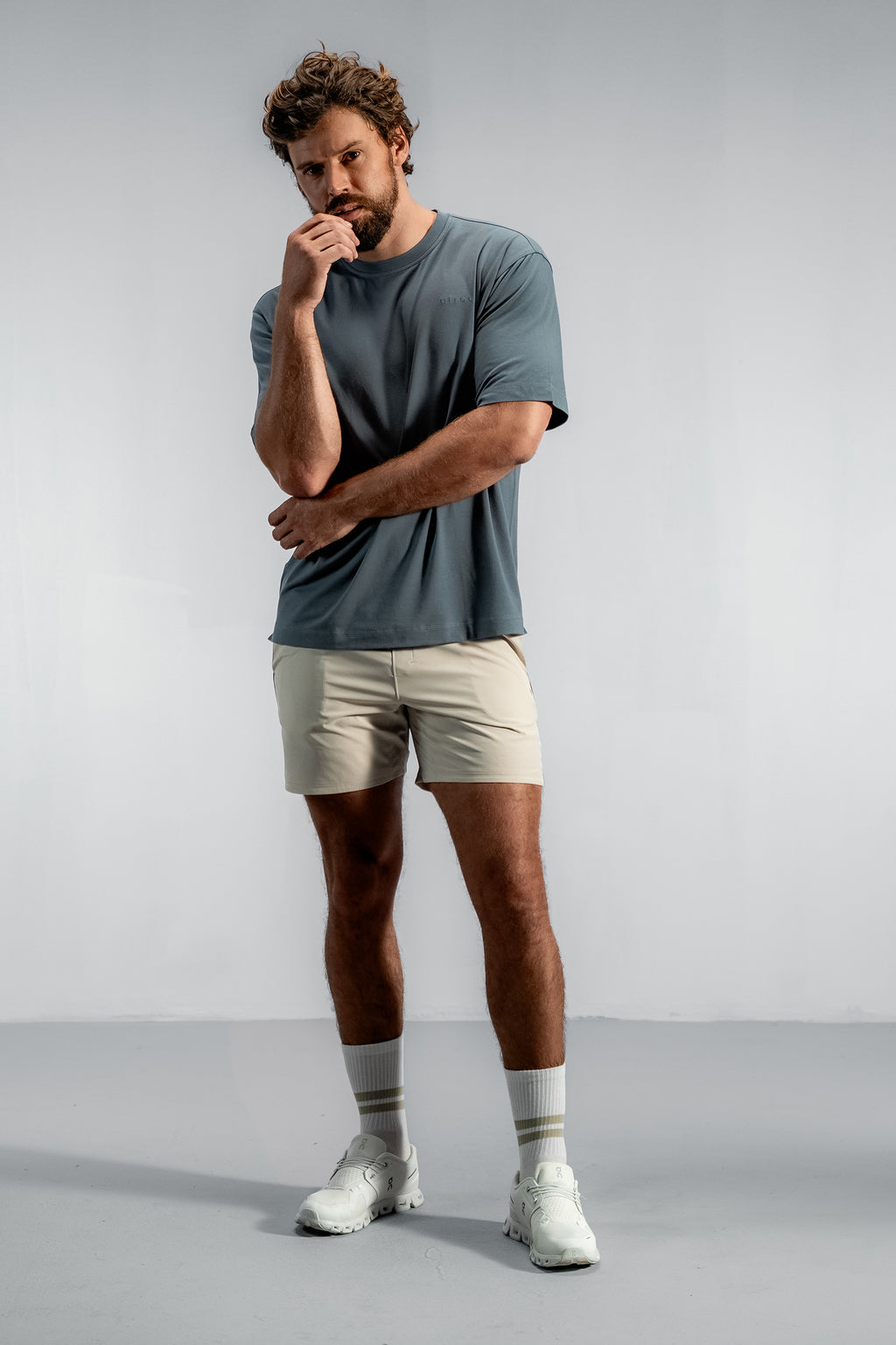 The Oversized Bamboo Training Tee | Stormcloud Blue