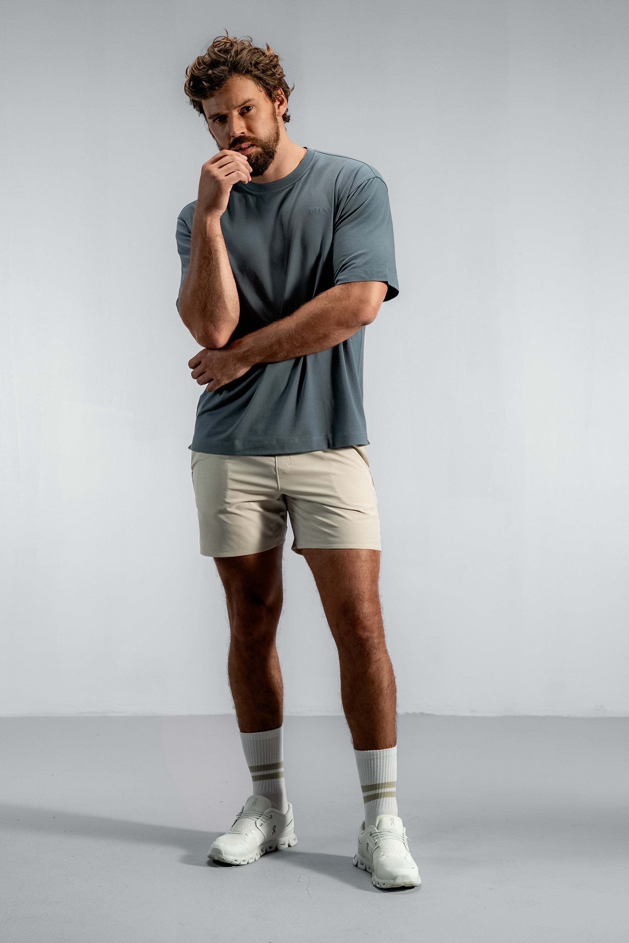 The Oversized Bamboo Training Tee | Stormcloud Blue