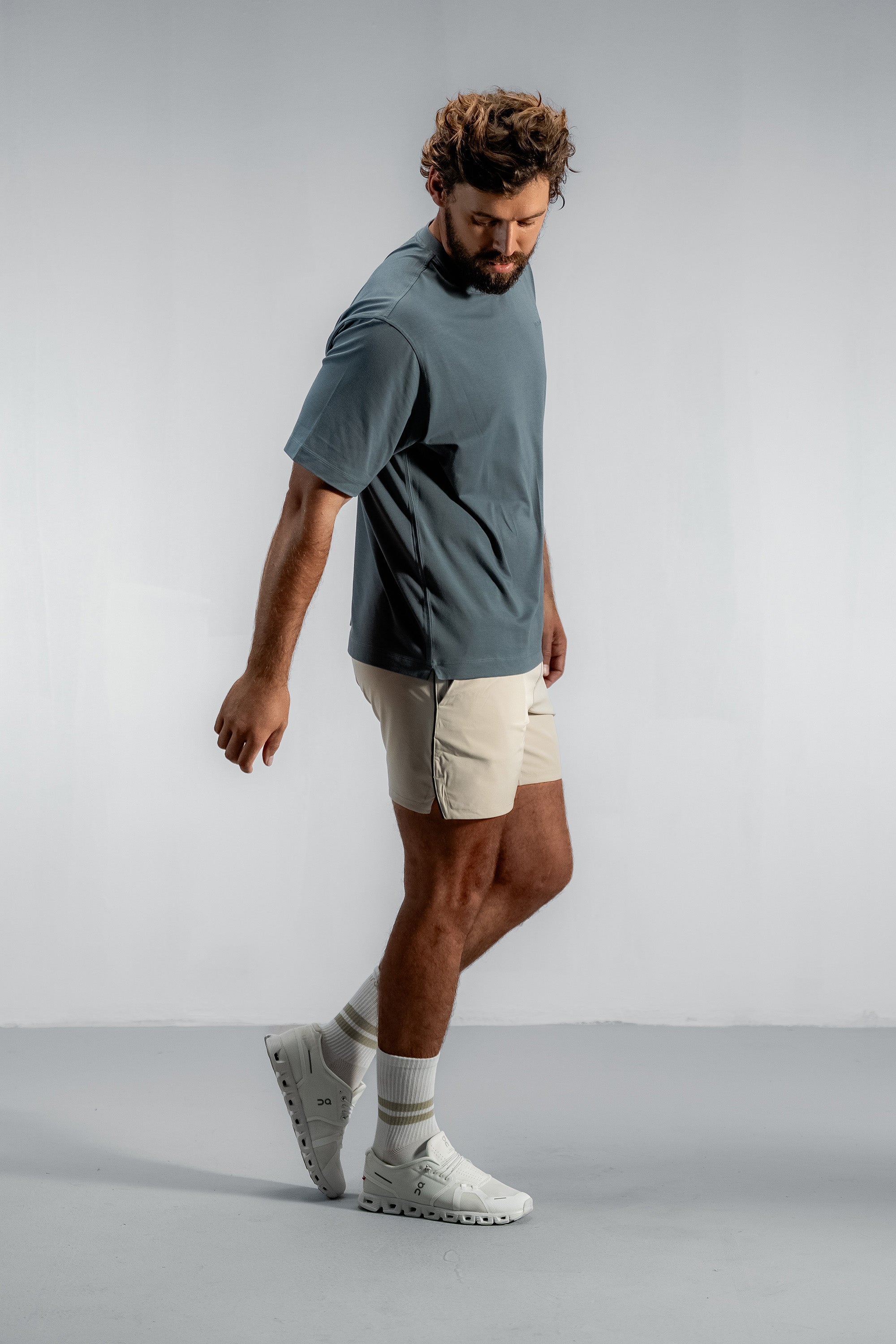 The Oversized Bamboo Training Tee | Stormcloud Blue