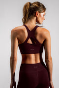 The Crossover Bamboo Crop Top | Dark Cherry