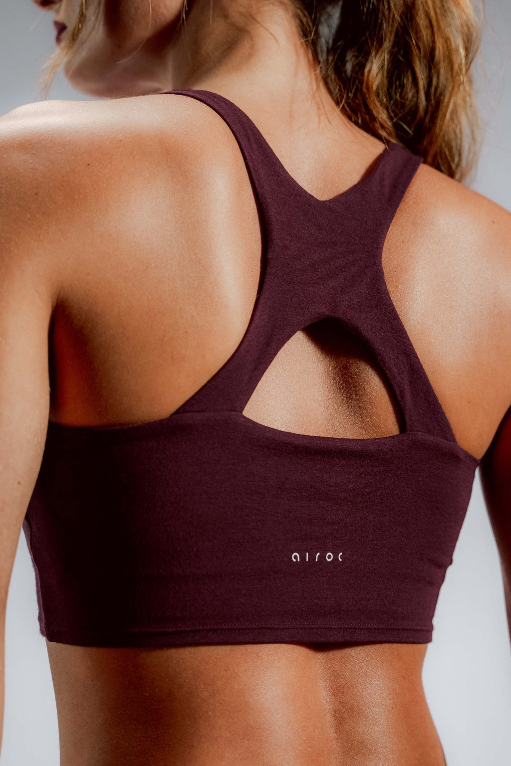 The Crossover Bamboo Crop Top | Dark Cherry