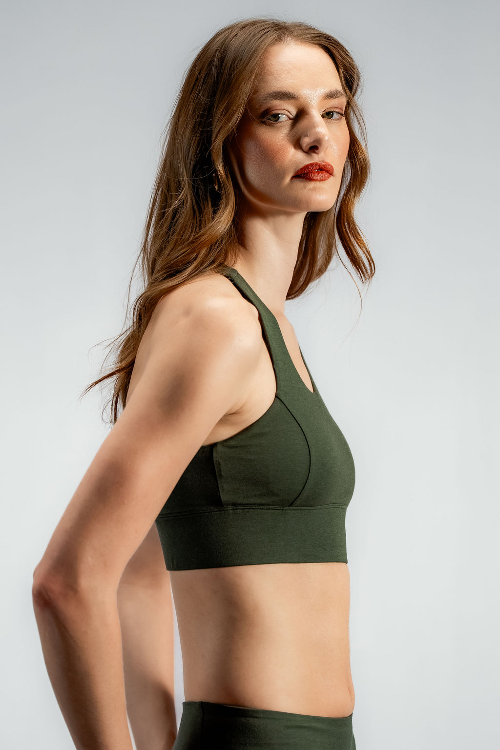 The Contourbamboo™ Crop Top | Nordic Green
