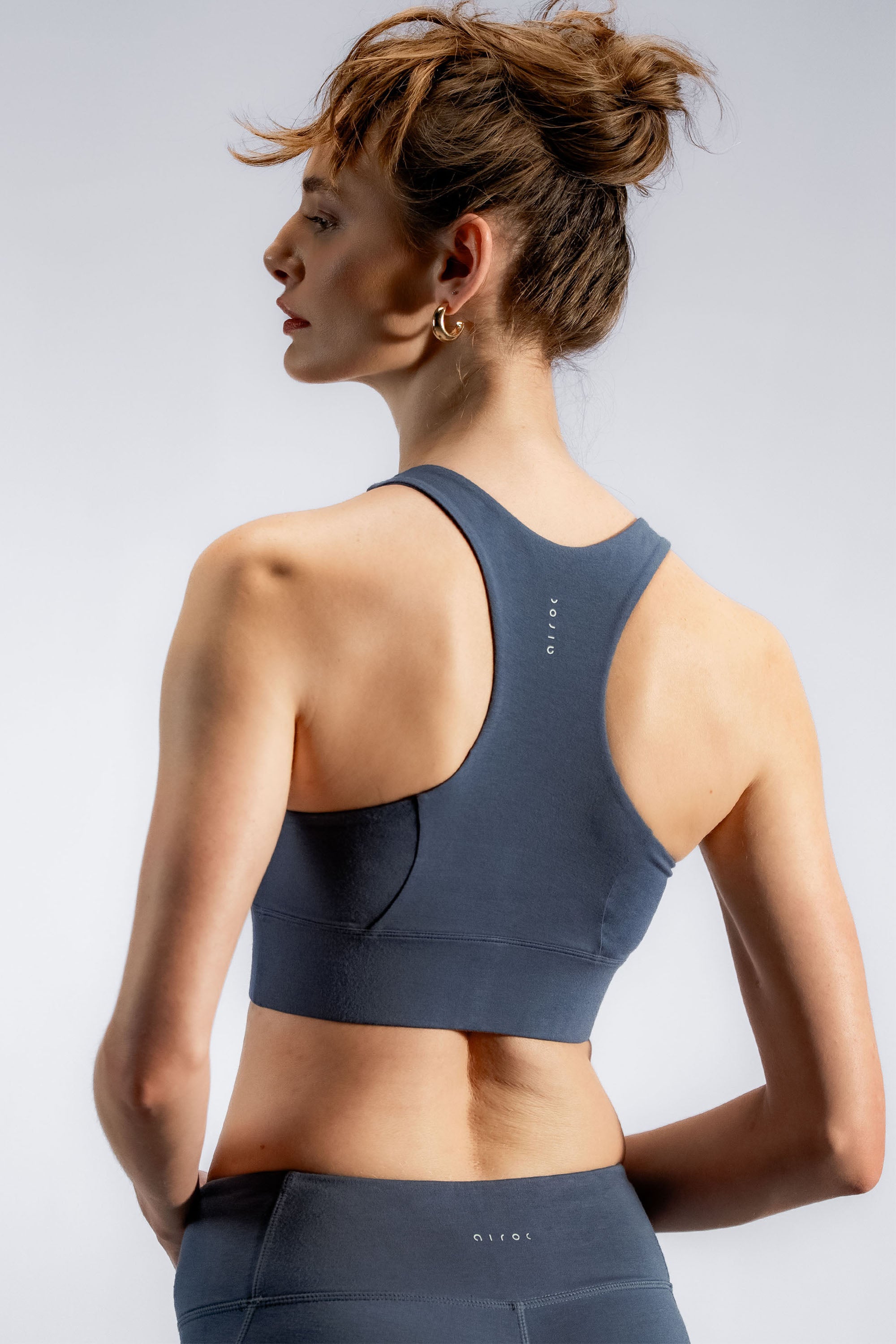 The Contourbamboo™ Crop Top | Smokey Blue