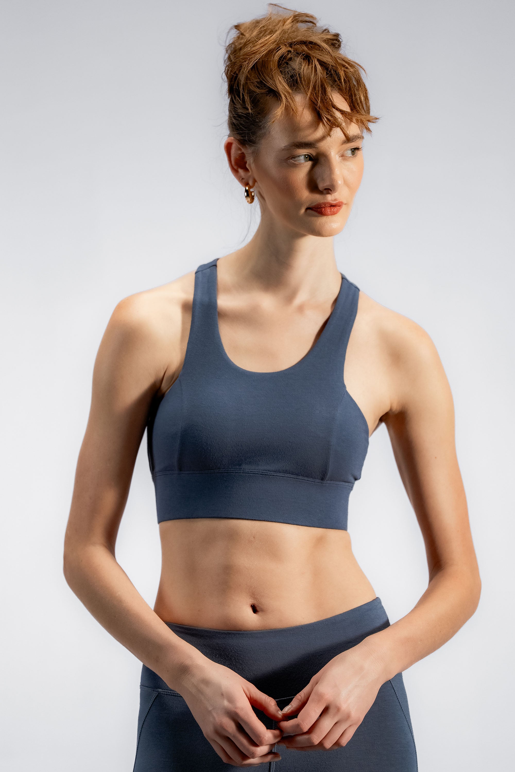 The Contourbamboo™ Crop Top | Smokey Blue