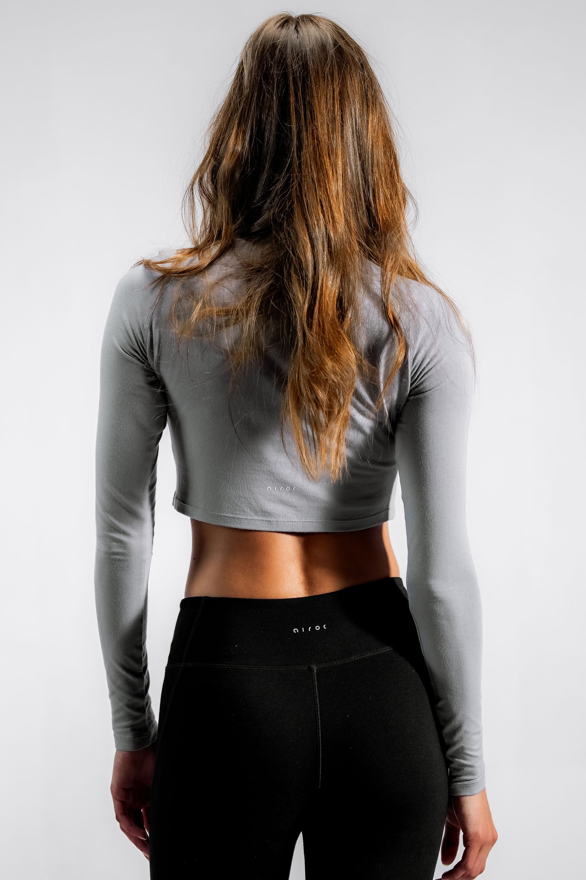 The Cropped Bamboo Long Sleeve | Orchid Grey