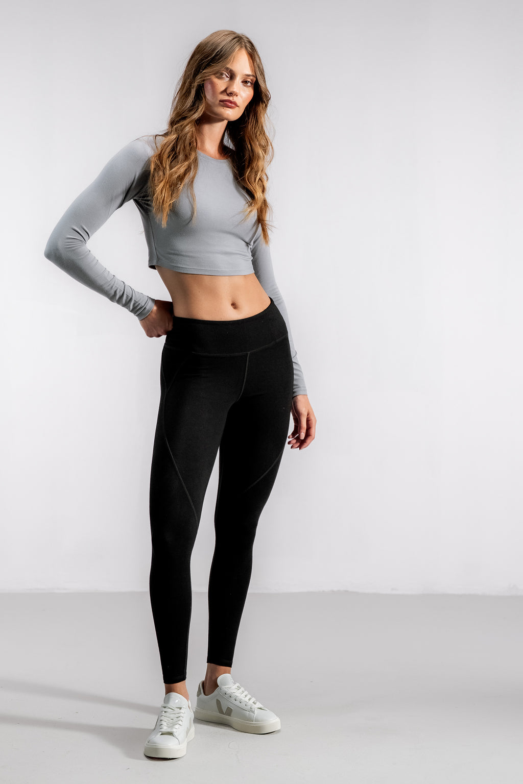 The Cropped Bamboo Long Sleeve | Orchid Grey