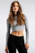 The Cropped Bamboo Long Sleeve | Orchid Grey