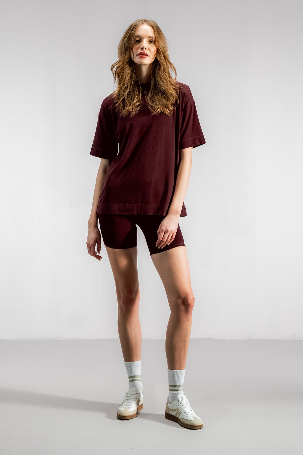 The Oversized Bamboo Training Tee | Dark Cherry