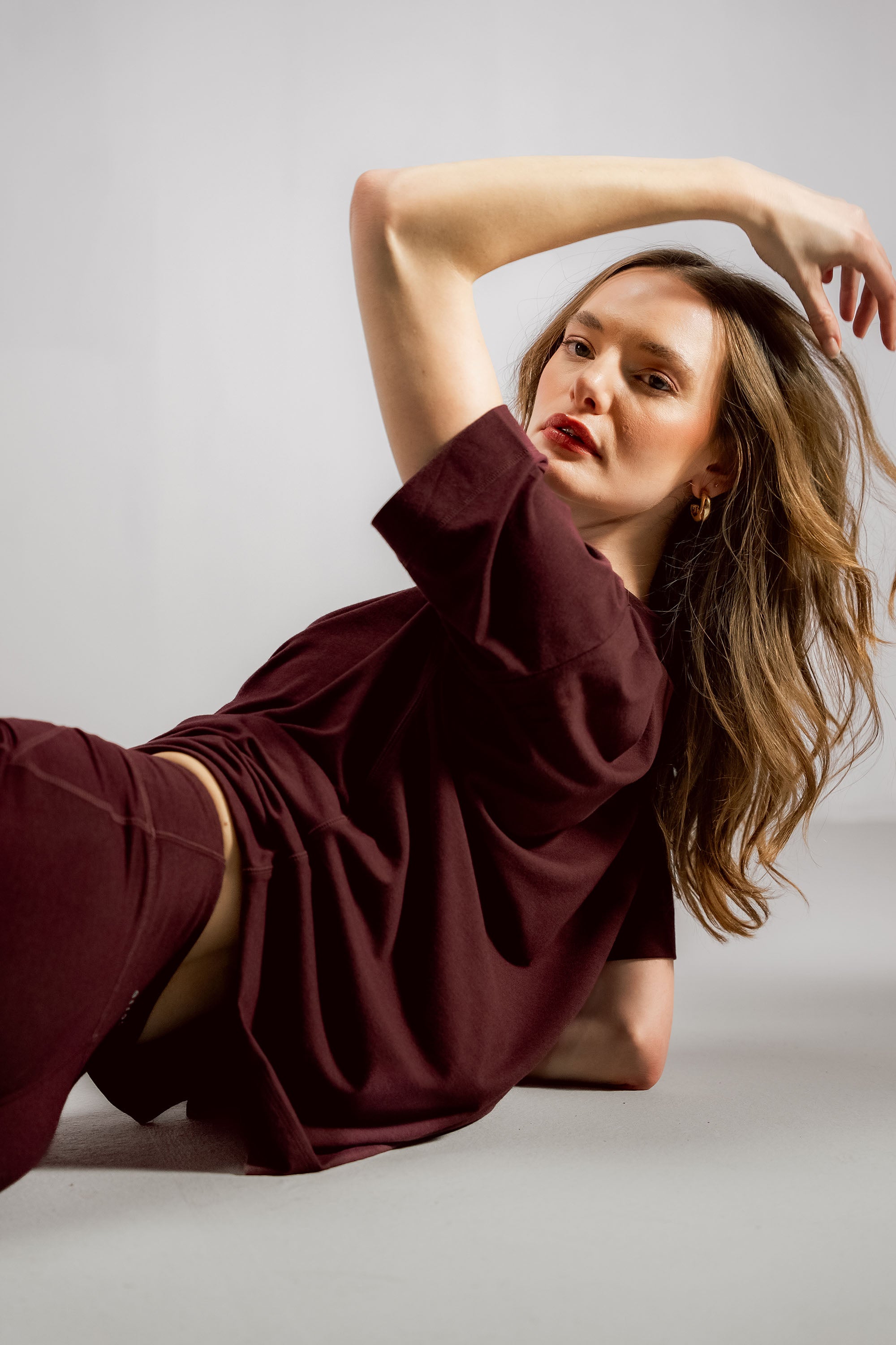 The Oversized Bamboo Tee | Dark Cherry