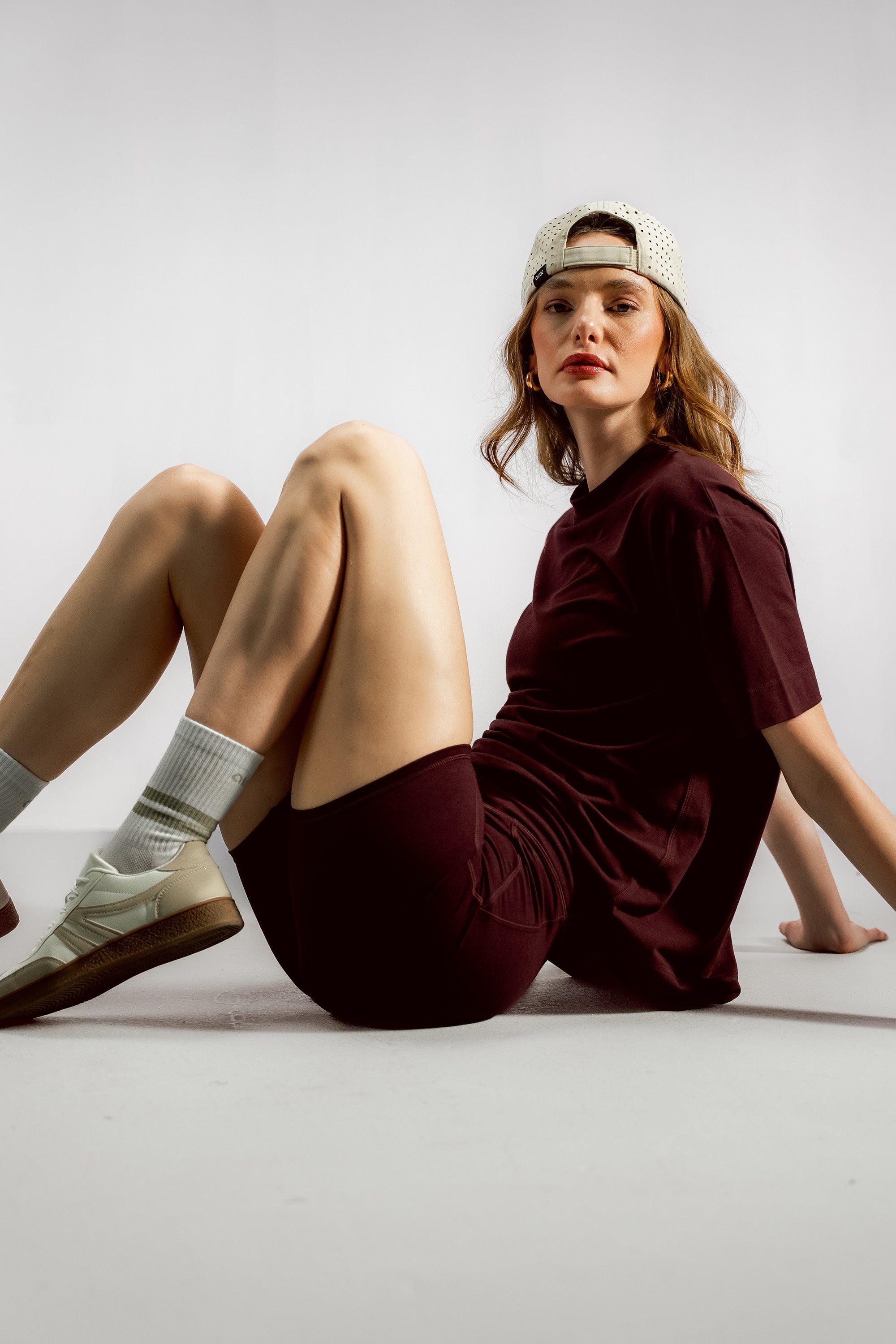 The Oversized Bamboo Training Tee | Dark Cherry