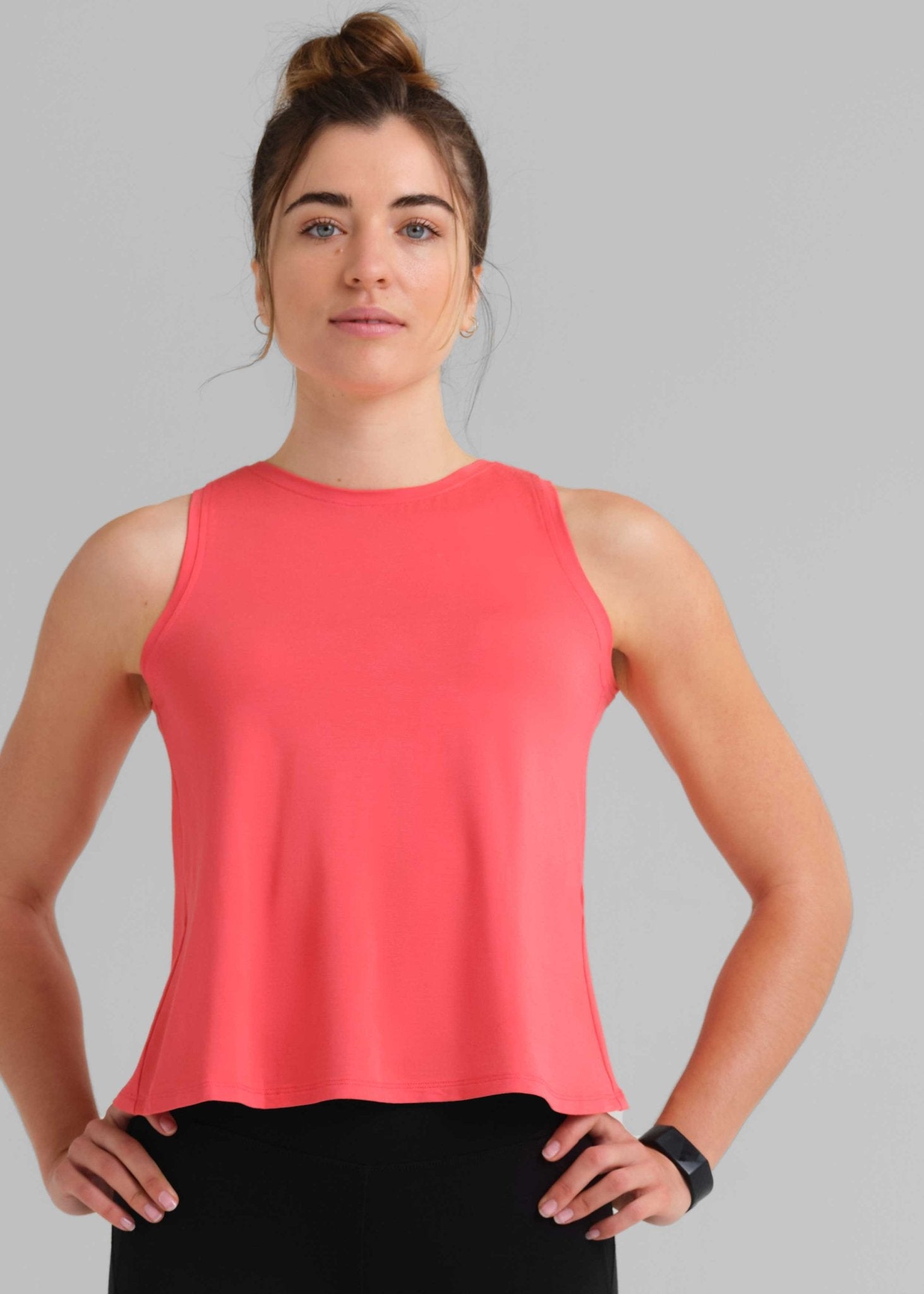 Bo + Tee wrap halterneck tank top in pink marl Bo + Tee wrap halterneck tank top in pink marl